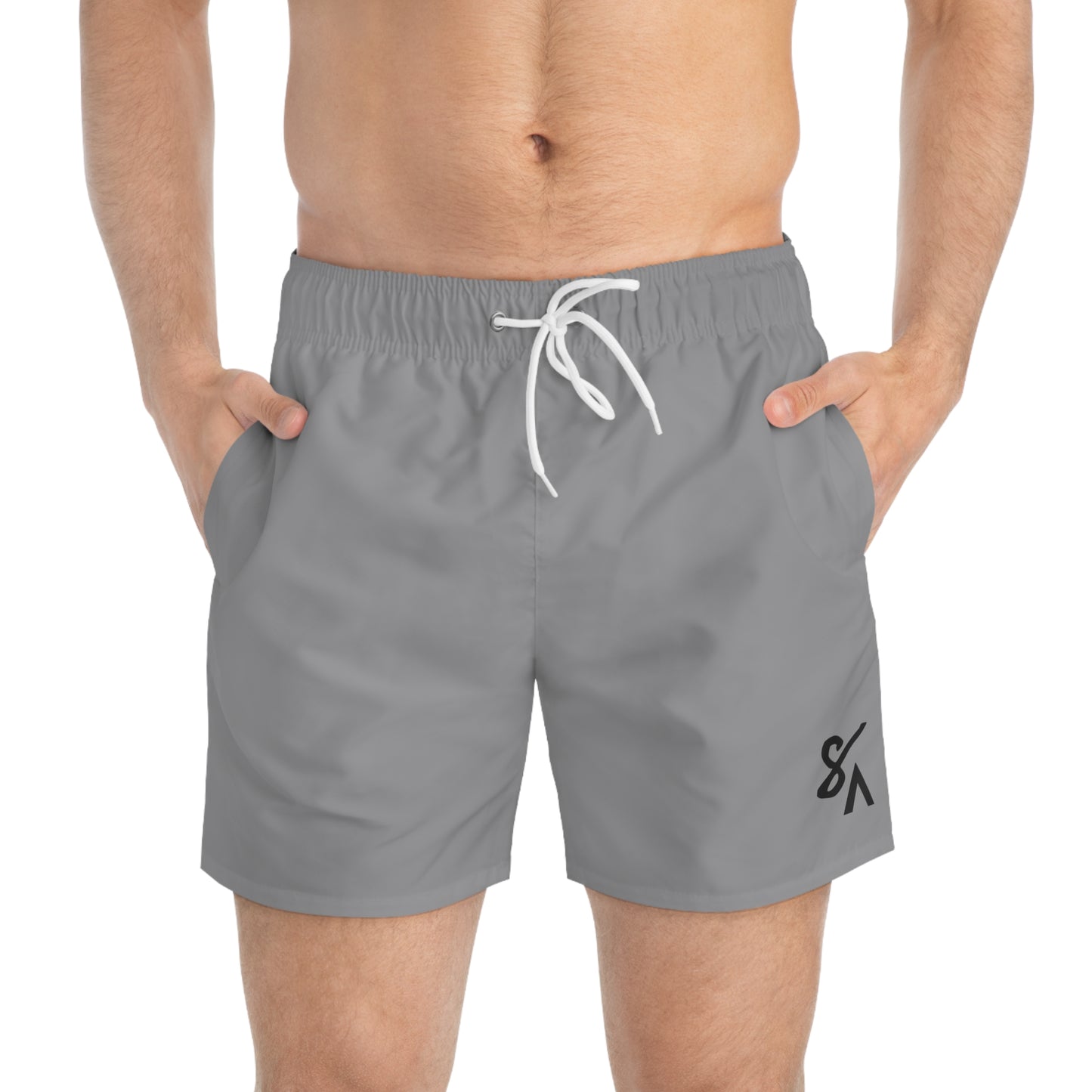 MEN'S 8A LIGHT GREY SWIM SHORTS