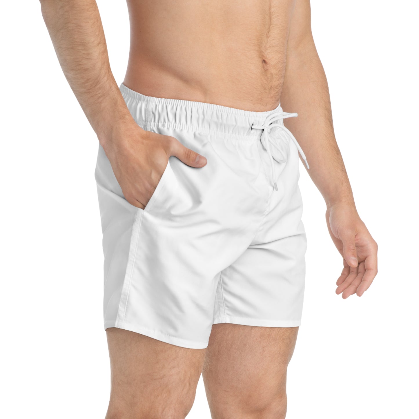 MEN'S 8A WHITE SWIM SHORTS