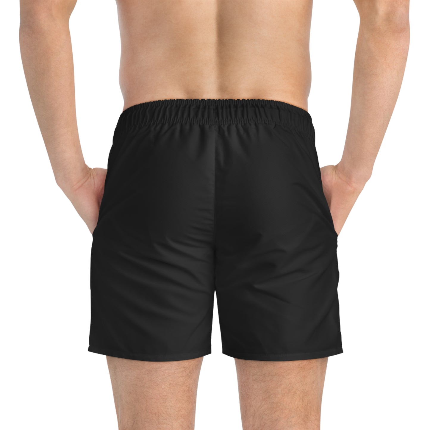 MEN'S 8A BLACK SWIM SHORTS